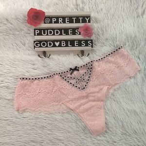 🎀 XXL VS Dream Angels Lace-Up Bow Hipster Thong Panty 🎀